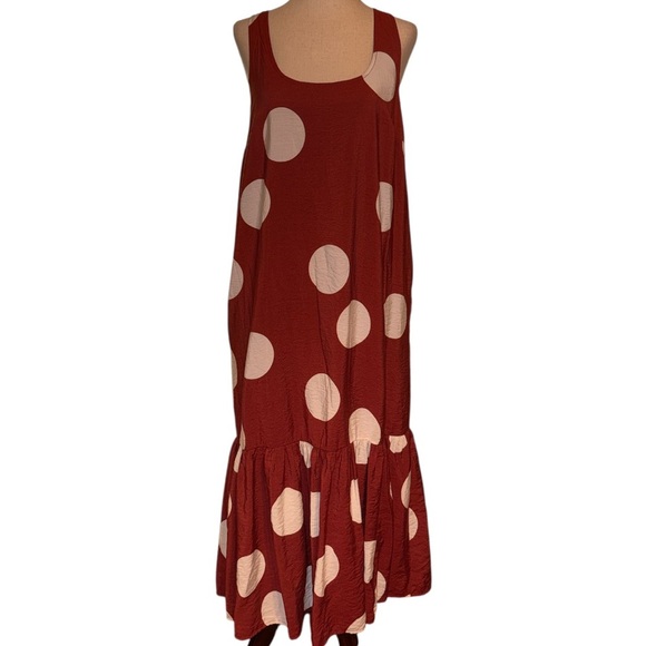 Anthropologie Michaela Flounced Polka Dot Sleeveless Dress - Picture 3 of 7